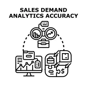 Sales demand forecasting analytics accuracy concept Stock Illustration