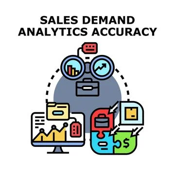 Sales demand forecasting analytics accuracy concept Stock Illustration