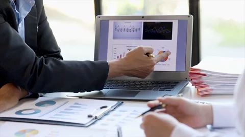 The sales department is having a monthly summary meeting Stock Footage 217487185