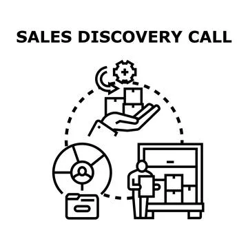 Sales discovery process establishing client needs Stock Illustration