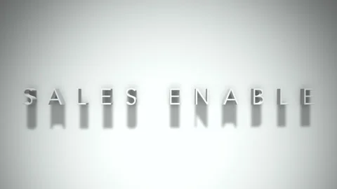 Sales enable 3D title animation white text on a white background Stock Footage 299824068