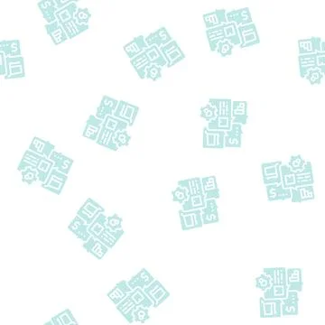 Sales erp glyph seamless pattern Stock Illustration