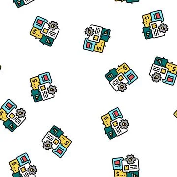 Sales erp vector seamless pattern Stock Illustration