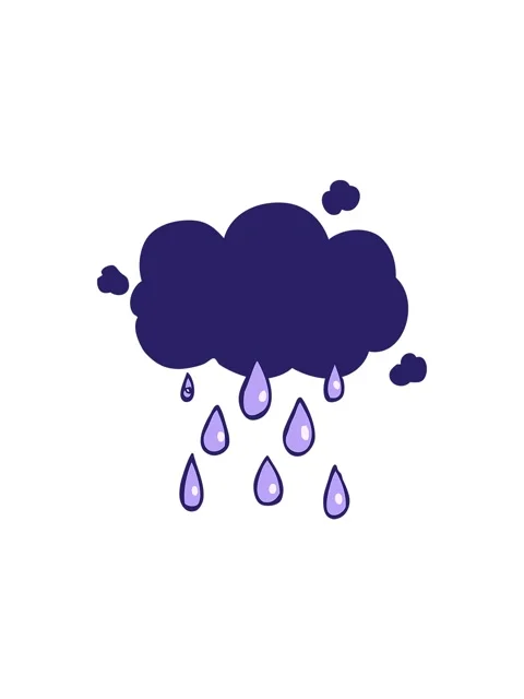 Sales flash animation of cartoon cloud raining Stock Footage 324356878