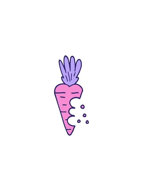 Sales flash animation of cartoon doodle carrot with bite marks Stock Footage 324273156