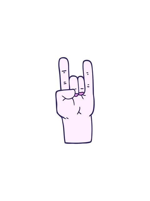 Sales flash animation of cartoon doodle rock music hand Video stock 324447835