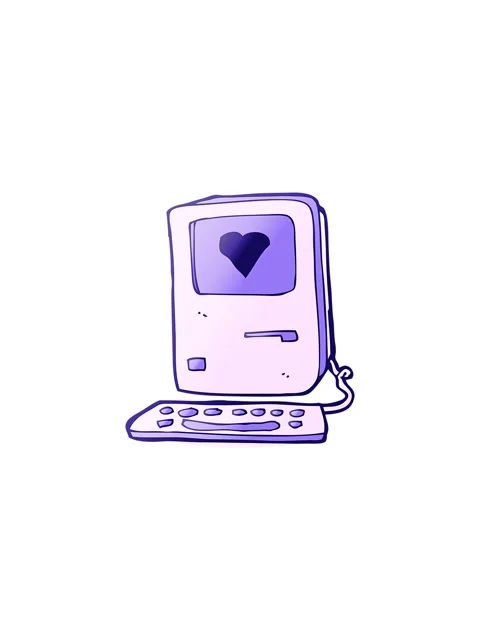 Sales flash animation of cartoon old computer with love heart Stock Footage 324491621