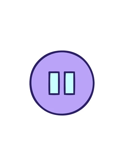 Sales flash animation of cute cartoon of a pause button Stock Footage 324459529