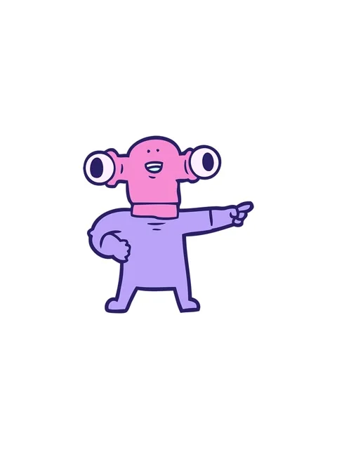 Sales flash animation of friendly cartoon alien pointing Stock Footage 324483231