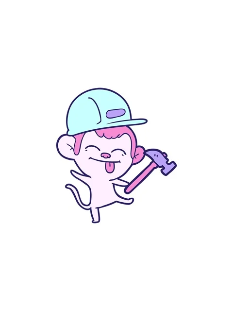 Sales flash animation of funny cartoon builder monkey dancing Stock Footage 324424640