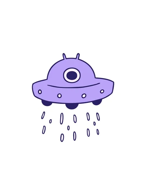 Sales flash animation of hand drawn cartoon doodle of an alien ship Stock Footage 324125444