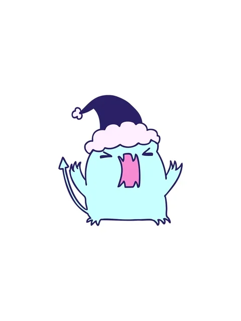 Sales flash animation of hand drawn christmas cartoon of kawaii devil Stock Footage 324311857