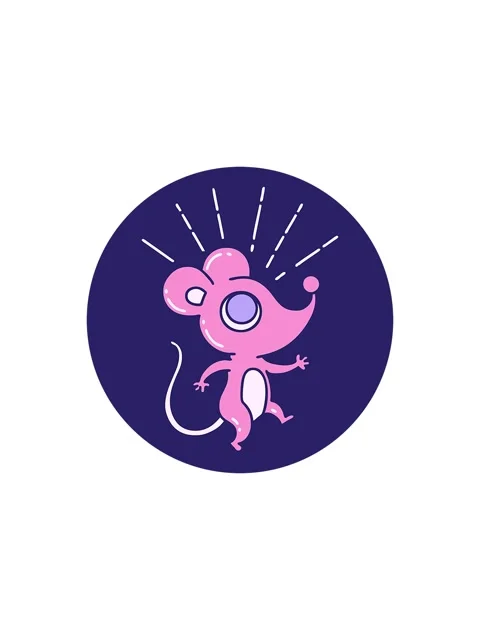 Sales flash animation of icon of a tattoo style mouse character Stock Footage 324052842