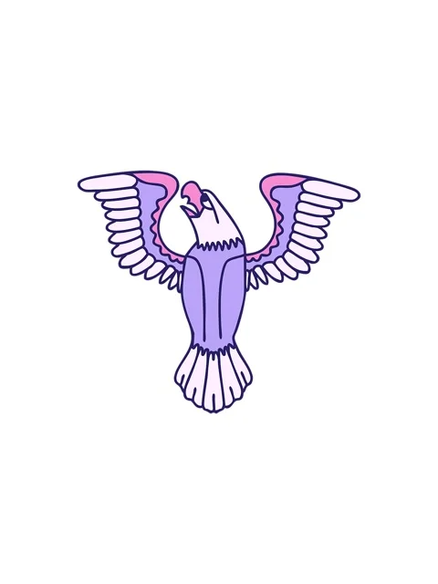 Sales flash animation of iconic tattoo style image of an american eagle Stock Footage 324248631