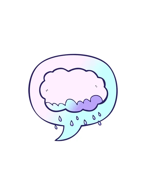 Sales flash animation of rain cloud with speech bubble in smooth gradient sty Stock Footage 324332563