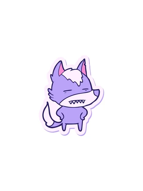 Sales flash animation of sticker of a cartoon wolf showing teeth Stock Footage 324202032