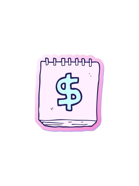 Sales flash animation of sticker of a cartoon note pad with dollar symbol Stock Footage 324468482