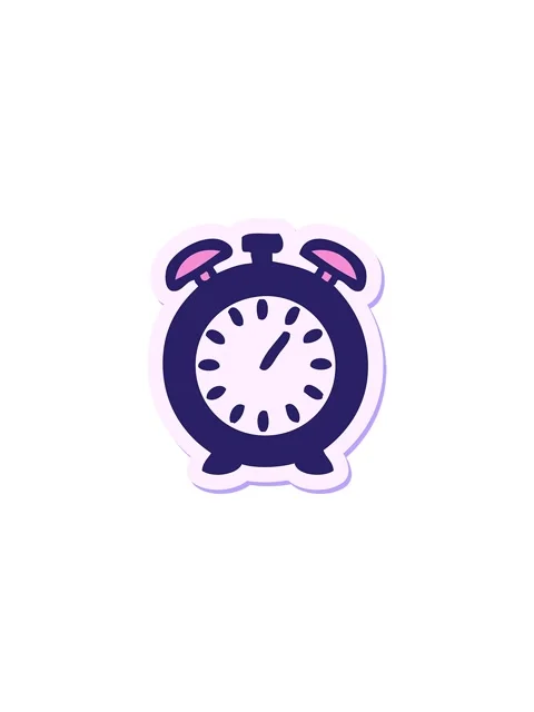 Sales flash animation of sticker of a cute cartoon alarm clock Stock Footage 324241945