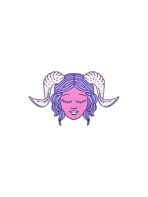 Sales flash animation of Tattoo Style tiefling character face Stock Footage 324045941