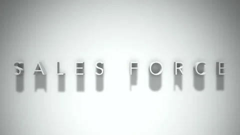 Sales force 3D title animation with shadows on a white background Stockbeeldmateriaal 297456759