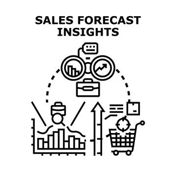 Sales forecast insights vector concept illustrating business data 库存插图