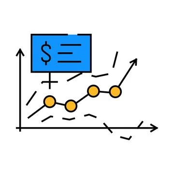 Sales forecasting business process icon color illustration Illustrazione stock
