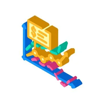 Sales forecasting business process isometric icon vector illustration Stock Illustration