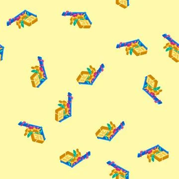 Sales forecasting business process isometric icon seamless pattern Stock Illustration