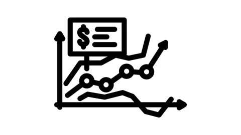Sales forecasting business process line icon animation Stock Footage 326754863