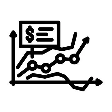 Sales forecasting business process line icon vector illustration Stock Illustration