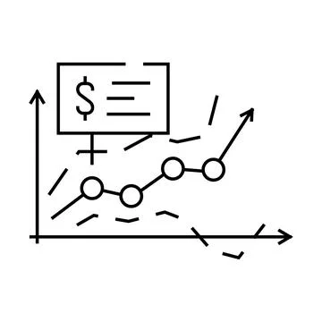 Sales forecasting business process line icon vector illustration Stock Illustration