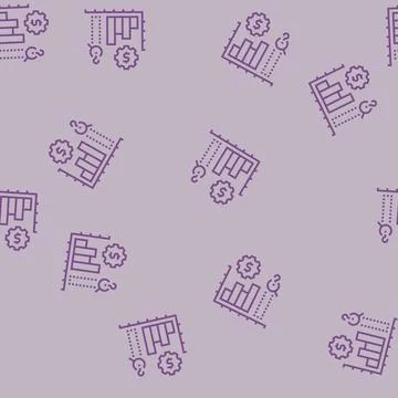 Sales forecasting business process line seamless pattern 库存插图