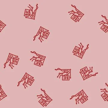 Sales forecasting business process line vector seamless pattern 스톡 일러스트