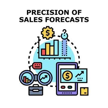 Sales forecasting precision analyzing market data with digital tools Stock Illustration