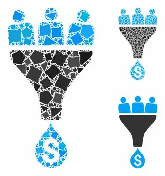 Sales funnel Composition Icon of Irregular Elements Stockillustratie