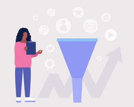 Sales funnel concept Stock Illustration