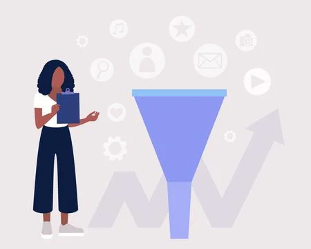 Sales funnel concept Stock Illustration