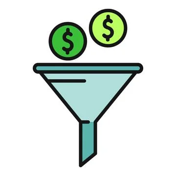 Sales funnel filtering money conversion and optimization Illustration
