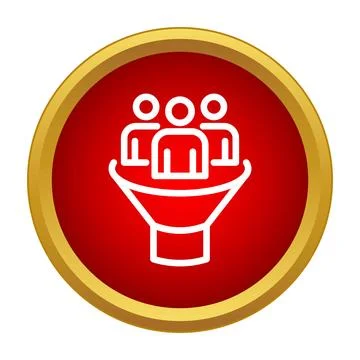 Sales funnel icon filtering audience for lead generation Stock Illustration
