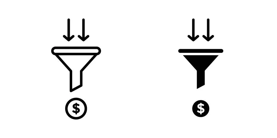 Sales funnel icon vector design illustrations Stock Illustration