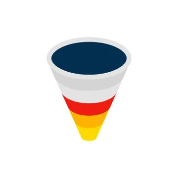 Sales Funnel Isometric Object Stock Illustration