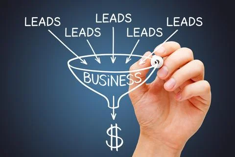 Sales Funnel Leads Conversion Process Concept 스톡 사진