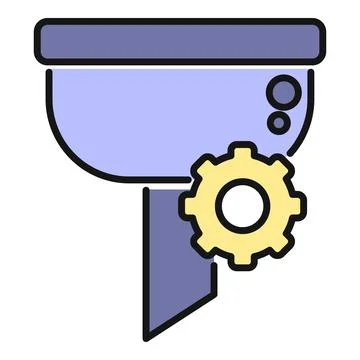 Sales funnel optimization process with gear icon concept Illustrazione stock