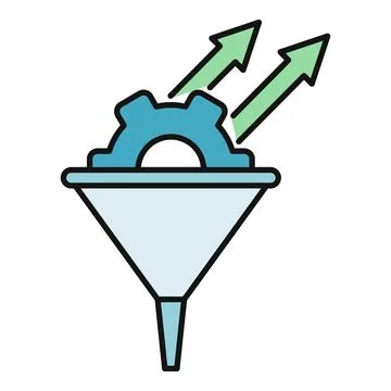 Sales funnel optimization process leading to growth Illustrazione stock