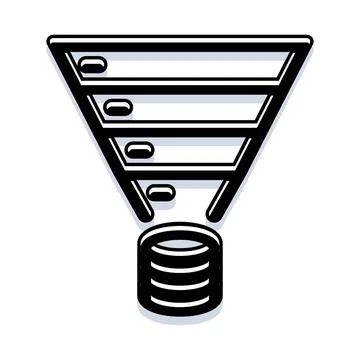 Sales funnel processing data for business conversion Stock Illustration