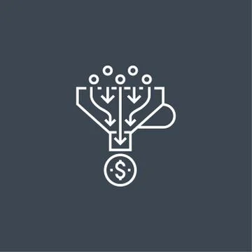 Sales Funnel Related Vector Thin Line Icon Stock Illustration