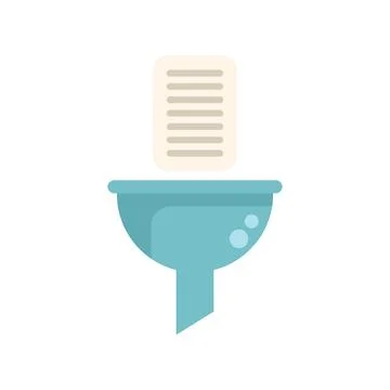 Sales funnel showing document falling through marketing filter イラスト素材