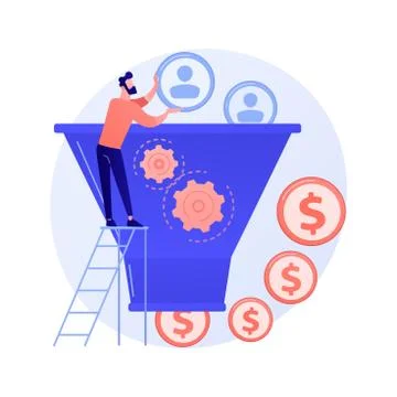 Sales funnel vector concept metaphor Stock Illustration