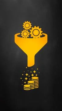 Sales funnel vector icon. Internet marketing conversion concept. Producing mo Stock Illustration