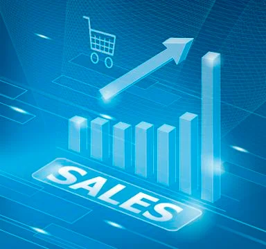 Sales graph Ilustração Stock